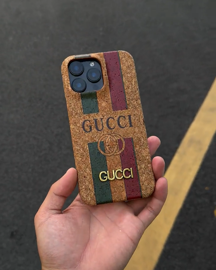 古馳木質金屬立標半包手機殼-ZUIHANG SHOP